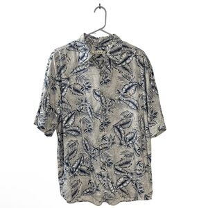 Summa Large Men’s Hawaiian Silk Short Sleeve Button Up Shirt